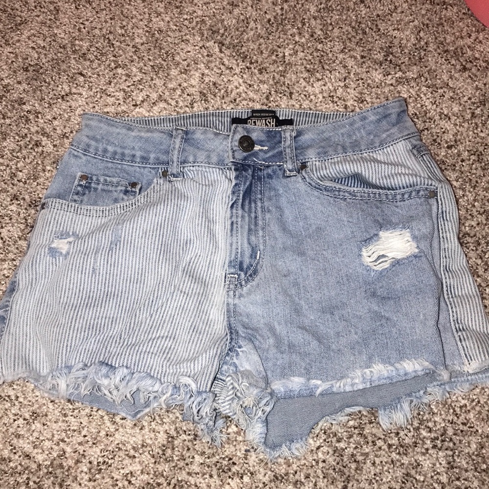 Rewash Brand Two-Tone Style Jean Shorts